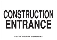 image of Brady B-555 Aluminum Rectangle White Construction Site Sign - 14 in Width x 10 in Height - 126843