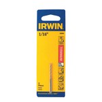 image of Irwin 1/16 in Jobber Length Drill Bit 63904 - Titanium Nitride Finish - 1-7/8 in Overall Length - 7/8 in Flute - High-Speed Steel - Straight Shank
