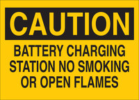 image of Brady B-401 Polystyrene Rectangle Yellow Battery Room Sign - 14 in Width x 10 in Height - 25792