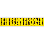 image of Brady 34210 Numbers Label Kit - Black on Yellow - 9/16 in x 3/4 in
