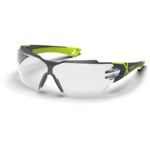 image of HexArmor Standard Safety Glasses MX300 11-13001-02 - Clear Lens - Gray/High-Vis Frame - Anti-Fog Lens