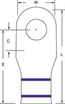image of 3M Scotchlok MC4/0-12RX Purple Copper Terminal Lug - 2.29 in Length - 1 in Wide - 0.56 in Inside Diameter - One Hole - 1/2 in Stud - 09202