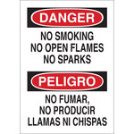 image of Brady B-120 Fiberglass Reinforced Polyester Rectangle White No Smoking Sign - 14 in Width x 20 in Height - Language English / Spanish - 39817
