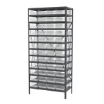 image of Akro-Mils AS1879158SC Fixed Shelving System - Steel - 13 Shelves - 48 Bins