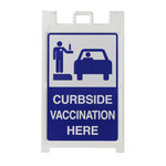 image of Brady Rectangle White Curbside Vaccination Here Sign - 24 in Width x 36 in Height - 152266