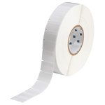 image of Brady THT-118-427-5 Die-Cut Printer Label Roll - 1.5 in x 1 in - Vinyl - Clear / White - B-427 - 62335