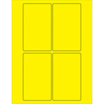 image of Tape Logic LL175YE Rectangle Laser Labels - 5 in x 3 in - Permanent Acrylic - Fluorescent Yellow - 14702