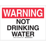 image of Brady B-450 Polyethylene Rectangle White Water Sanitation Sign - 12 in Width x 9 in Height - 17586