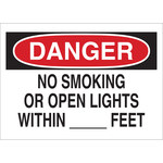 image of Brady B-302 Polyester Rectangle White No Smoking Sign - 10 in Width x 7 in Height - Laminated - 88380