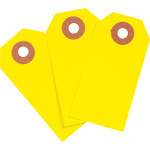image of Brady 102136 Yellow Rectangle Cardstock Blank Tag - 1 3/8 in 1 3/8 in Width - 2 3/4 in Height - 01360