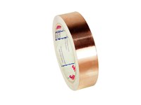 image of 3M 1181 Copper Tape - 1/4 in Width x 18 yd Length - 2.6 mil Total Thickness - 35083