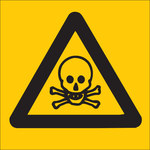 image of Brady B-302 Polyester Square Yellow Hazardous Material Sign - 10 in Width x 10 in Height - Laminated - 88522