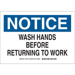 image of Brady Prinzing B-401 Polystyrene Rectangle White Personal Hygiene Sign - 14 in Width x 10 in Height - SP411N
