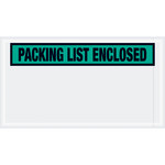 image of Tape Logic Green Packing List Enclosed Envelopes - 10 in x 5 1/2 in - 2 mil Thick - 13068