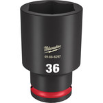 image of Milwaukee SHOCKWAVE Impact Duty 49-66-6297 6 Point 36 mm Deep Socket - Forged Steel - 1/2 in Drive - 3.07 in Length - 58243