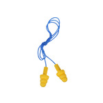 image of 3M E-A-R UltraFit 340-4004 Yellow Universal Thermoplastic Elastomer Foam Reusable Corded Triple-Flange Ear Plugs - 25 dB NRR