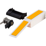 image of Brady PTLEP-174-593-YL Die-Cut Printer Label Roll - 4 in x 1 in - Polyester - Yellow - B-593 - 89925