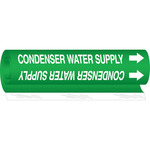 image of Brady 178545 Wrap-Around Pipe Marker, .375 in to 0.5 in - Water - Polyester - White on Green - B-689 - 64469