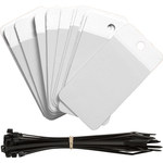 image of Brady 102015 White Polyester Blank Cable-Marking Tag - 4 in Width - 2 1/2 in Height - 754476-01104
