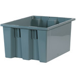 image of Grey Plastic Stack & Nest Containers - 9.875 in Height - 3042