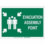 image of Brady B-120 Fiberglass Rectangle Green IMO Evacuation Sign - 14 in Width x 10 in Height - 139604