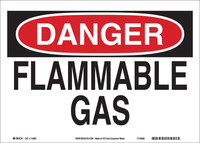 image of Brady B-120 Fiberglass Reinforced Polyester Rectangle White Flammable Material Sign - 14 in Width x 10 in Height - 72230