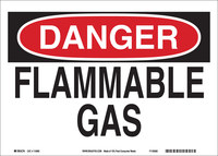image of Brady B-563 High Density Polypropylene Rectangle White Flammable Material Sign - 10 in Width x 7 in Height - 116157