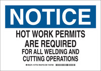 image of Brady B-555 Aluminum Rectangle White Equipment Safety Sign - 14 in Width x 10 in Height - 127737