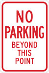 image of Brady B-555 Aluminum Rectangle White Parking Restriction, Permission & Information Sign - 12 in Width x 18 in Height - 124317