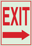image of Brady Bradyglo B-324 Polyester Rectangle Green Exit Sign - 10 in Width x 14 in Height - Glow in the Dark - 80218