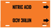 image of Brady 4350-G Strap-On Pipe Marker, 8 in to 9 7/8 in - Acid, Base & Caustic - Plastic - Black on Orange - B-915 - 67742