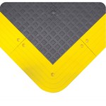 image of Wearwell ErgoDeck Anti-Fatigue & Ergonomic Flooring Kit 566.78x42x48CHYL - 42 in x 48 in, PVC - Textured - Charcoal w/ Yellow Borders - 07906