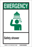image of Brady B-302 Polyester Rectangle Shower Station Sign - 7 in Width x 5 in Height - Laminated - 119269