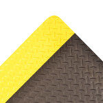 image of Notrax Saddle Trax Anti-Fatigue & Ergonomic Floor Mat 979 3X5 BKYL - 3 ft x 5 ft, Vinyl - Diamond-Plate - Black/Yellow - NOTRAX 979 SADDLE 3 X 5