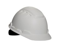 3M Elevated Temperature H-701T White Glass-Reinforced Nylon Hard Hat - 4-Point Suspension - Ratchet Adjustment - 051131-27488