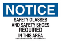 image of Brady B-555 Aluminum Rectangle White PPE Sign - 10 in Width x 7 in Height - 128910