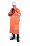 image of Ansell AlphaTex Chemical-Resistant Coat 66-683 164395 - Size Small - Fluorescent Orange - 64395
