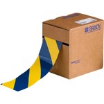 image of Brady Toughstripe Blue / Yellow Floor Marking Tape - 3 in Width x 100 ft Length - 0.008 in Thick - 84544