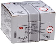 image of 3M Hookit 260L Coated Aluminum Oxide White Hook & Loop Disc - Film Backing - P1200 Grit - Super Fine - 5 in Diameter - 00952