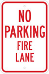 image of Brady B-959 Aluminum Rectangle Red Parking Restriction, Permission & Information Sign - 12 in Width x 18 in Height - 112626