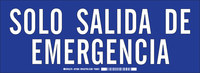 image of Brady B-302 Polyester Rectangle Blue Emergency Exit Sign - 14 in Width x 10 in Height - Laminated - Language English / Spanish - 37682