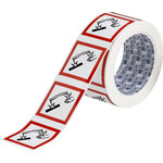 image of Brady 121213 Hazardous Material Label - 2 in x 2 in - Polyester - Black / Red on White - B-7541 - 54730