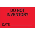 image of Tape Logic DL3421 Production Labels - 3 in x 5 in - Semi-Gloss Coated Paper - Fluorescent Red - 11095