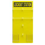 image of Brady Yellow Acrylic Lockout Device Station - 11.5 in Width - 23.5 in Height - 754476-50991