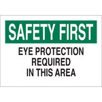 image of Brady B-120 Fiberglass Reinforced Polyester Rectangle White PPE Sign - 10 in Width x 7 in Height - 70338
