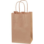 image of Kraft Shopping Bags - 3.25 in x 5.25 in x 8.375 in - 3897