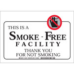 image of Brady B-555 Aluminum Rectangle White No Smoking Sign - 10 in Width x 7 in Height - 123909