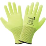 image of Global Glove PUG-511 Yellow/Green Medium Cut-Resistant Gloves - ANSI A4 Cut Resistance - Polyurethane Palm Coating - PUG-511-8