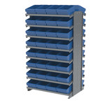 image of Akro-Mils APRD182 Fixed Rack - Gray - 16 Shelves - APRD182 BLUE