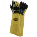 image of West Chester Tan/Black Large Grain Cowhide Welding Glove - Keystone Thumb - 9070/L